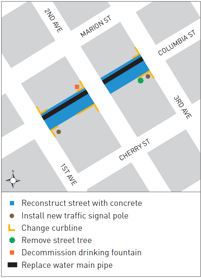 Planned improvements to Columbia Street. (City of Seattle)