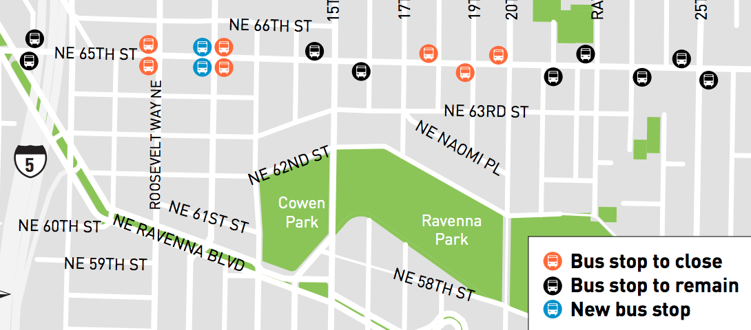 Bus stop relocation and removal. (City of Seattle)