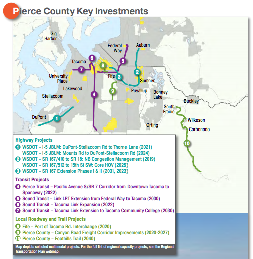 The most significant investments in Pierce County. (PSRC)