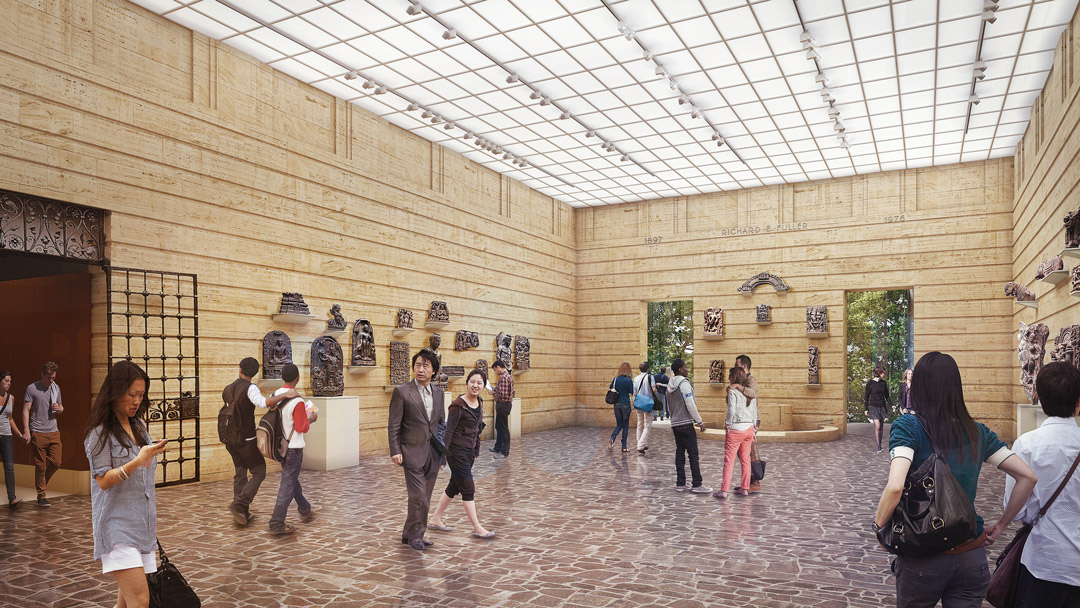 Rendering of a restored exhibition room. (Seattle Art Museum)