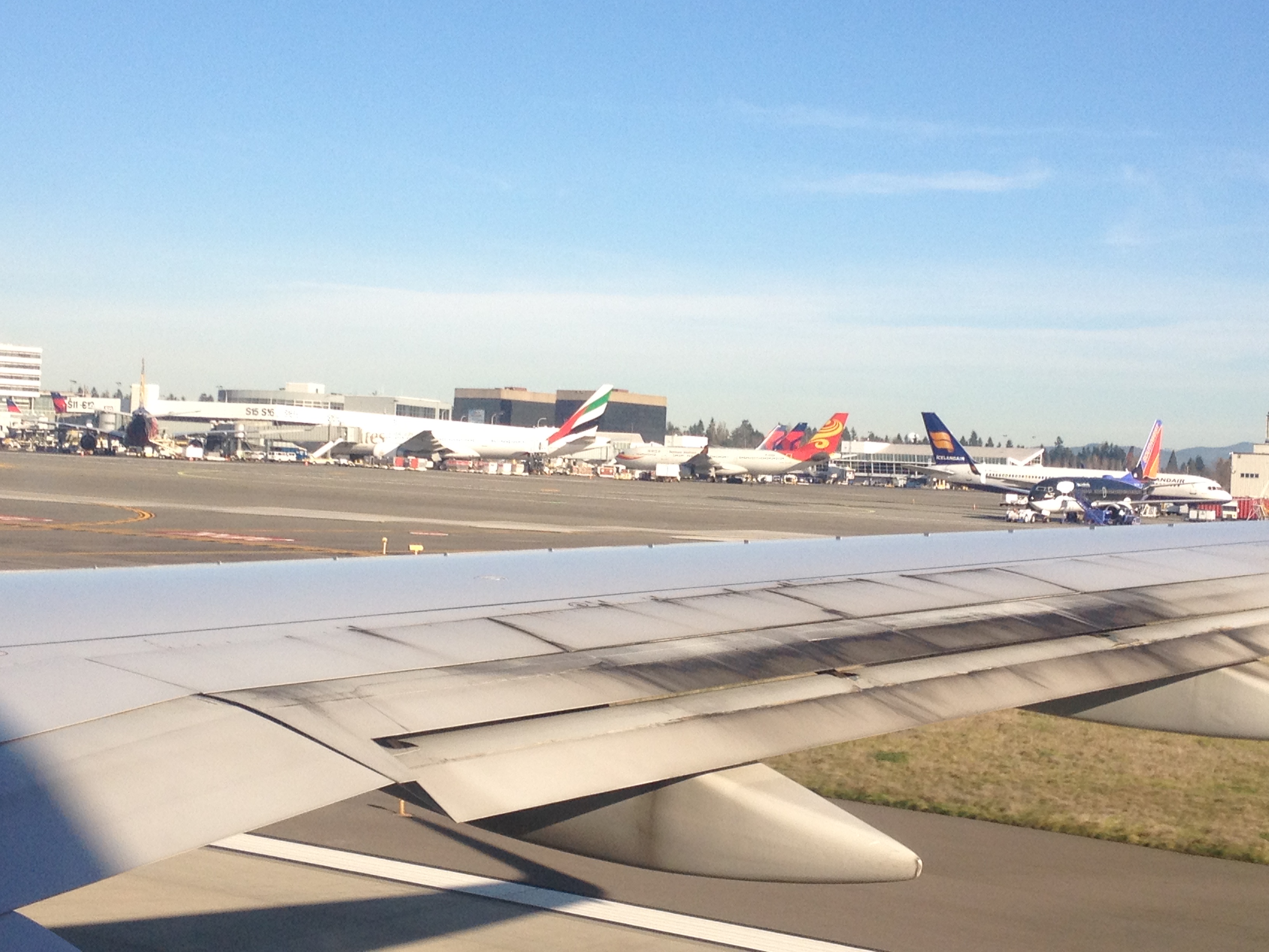 Variety of international carriers at Sea-Tac. 