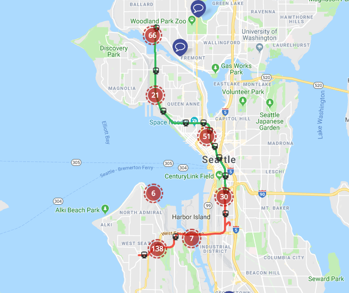 Thought bubbles on the interactive map. (Sound Transit)