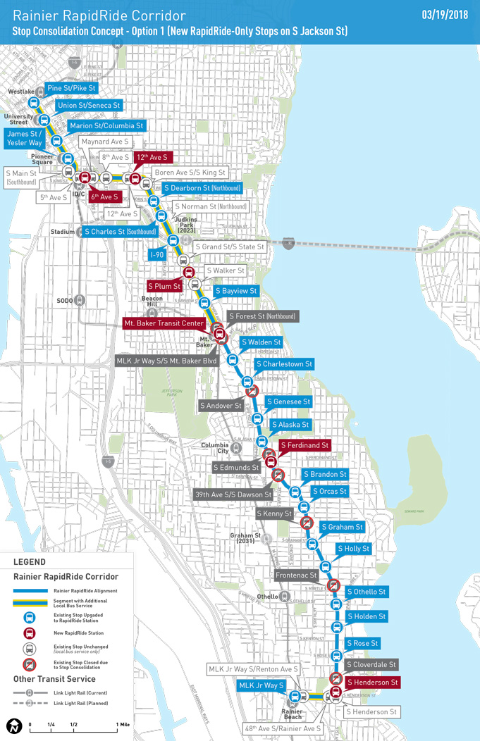 Option for stop changes to facilitate RapidRide. (City of Seattle)
