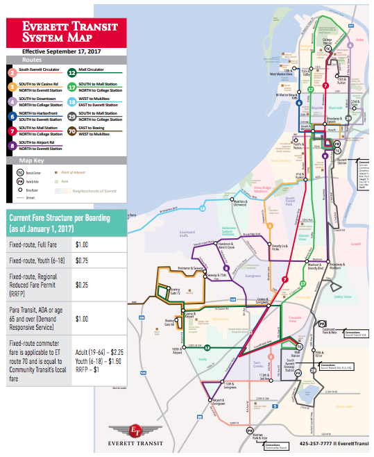 Existing transit system in Everett. (City of Everett)