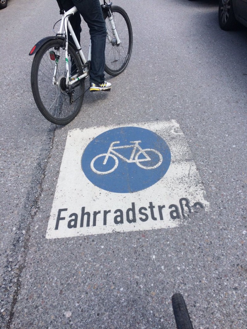 A bike street in Munich.