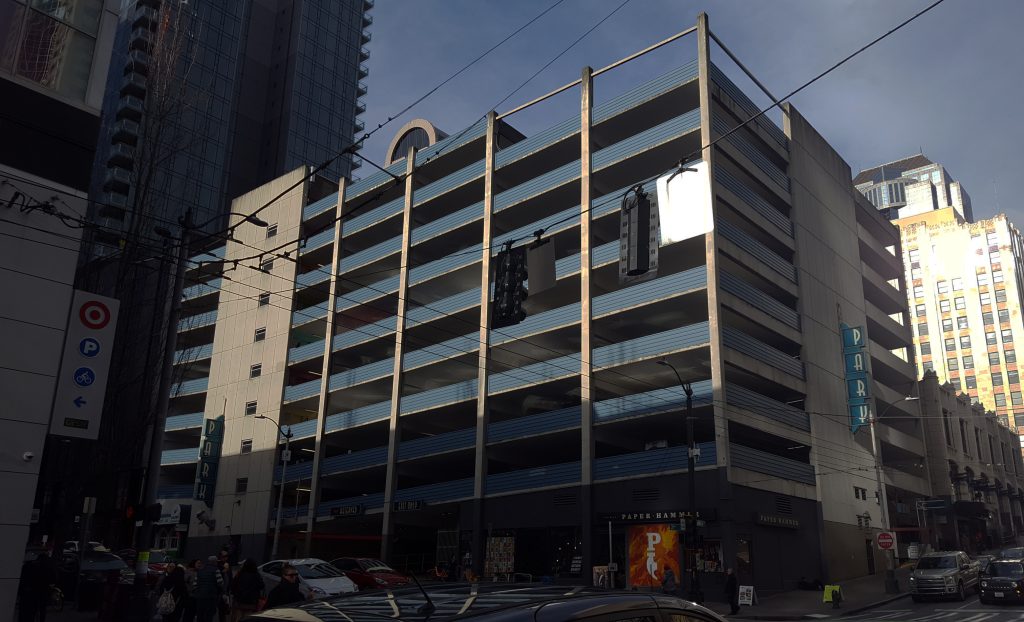 The Swiftsure Garage at 2nd and Union. (Photo by author)