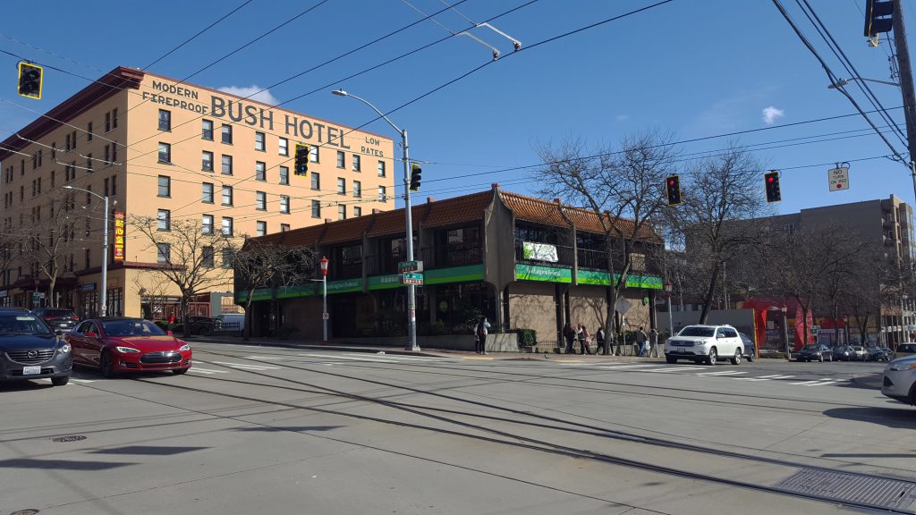 A two-story commercial building in Chinatown-International District. (Photo by author)