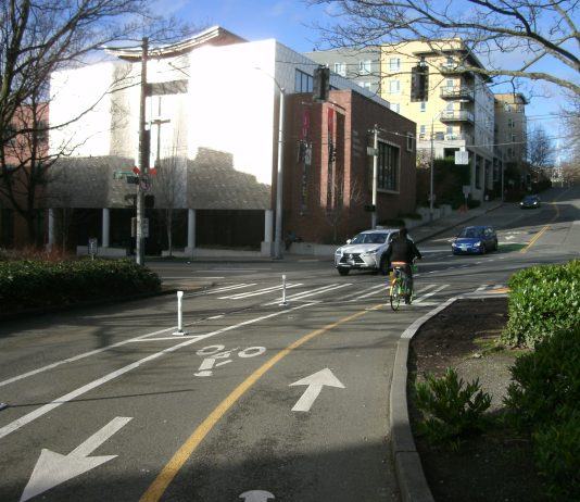 2nd Avenue’s Extended Bike Lane Officially Opens through Belltown