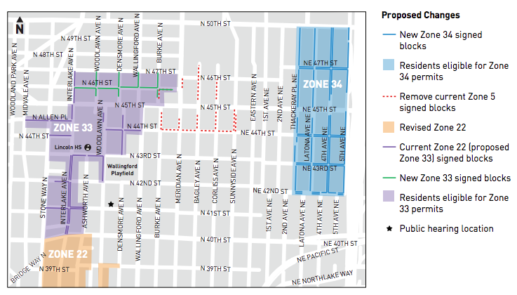 Proposed RPZ changes in Wallingford. (City of Seattle)