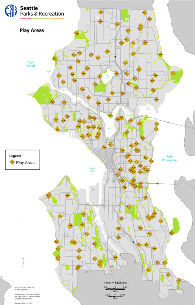 Map of Seattle parks and playgrounds. (Seattle Parks and Recreation Department)