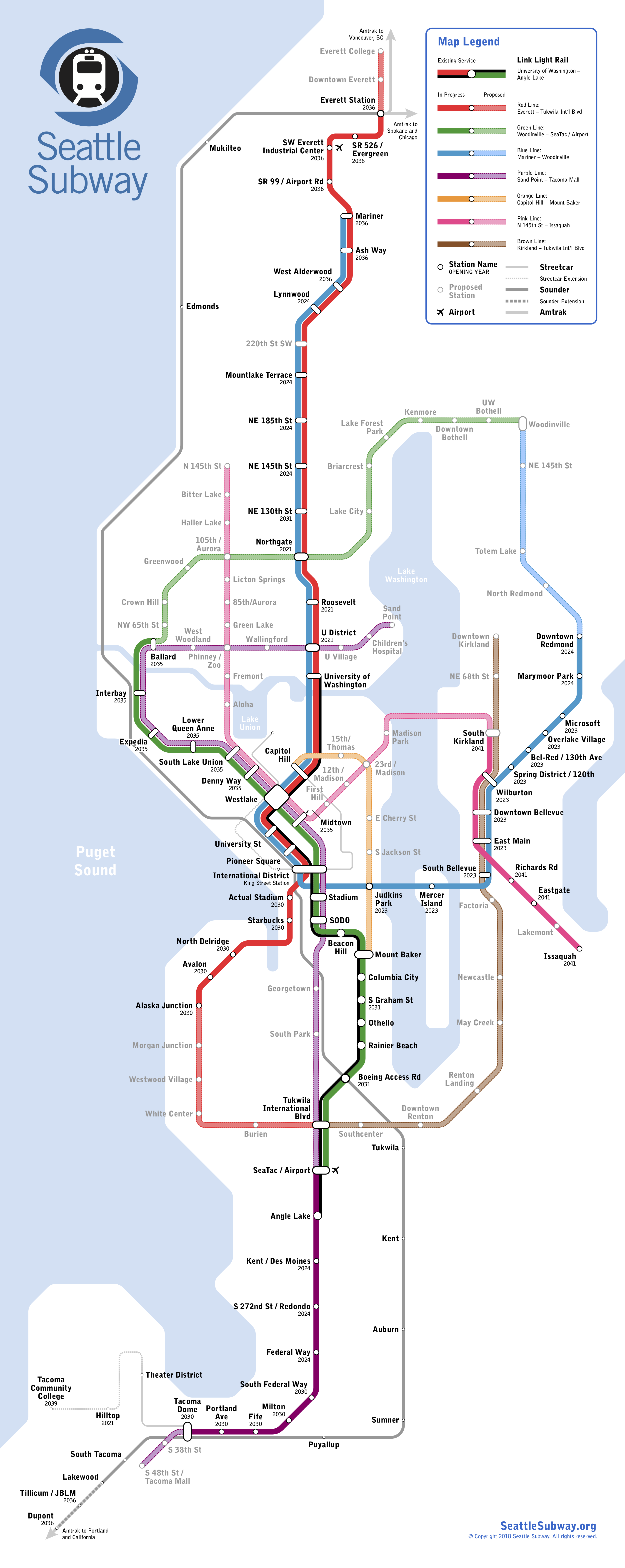 2018 Seattle Subway vision map. Click for larger version. (Seattle Subway)
