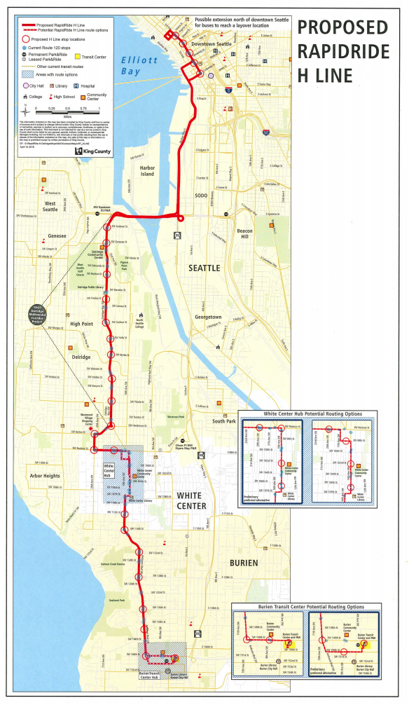 General corridor plan for the RapidRide H Line. (King County)