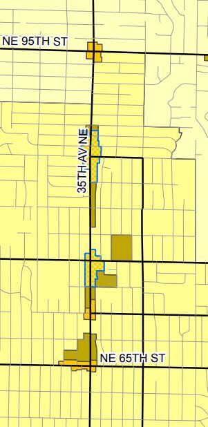 35th ave NE zoning (the yellow ban affordable housing). (City of Seattle)