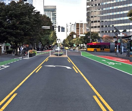 Bellevue Invests in Downtown Bike Network with Protected Bike Lanes