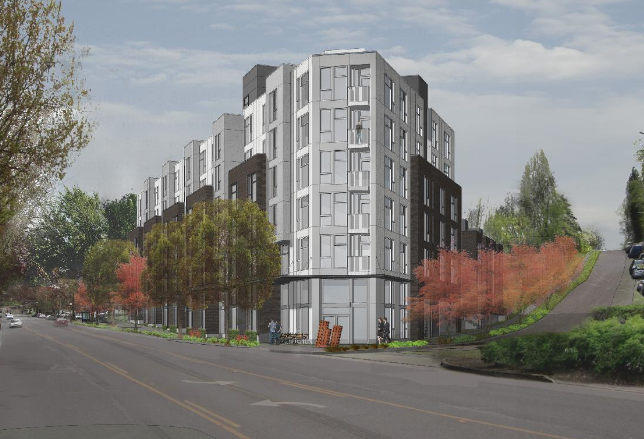 Rendering of the 5201 Rainier Ave S development. (City of Seattle / SHW)
