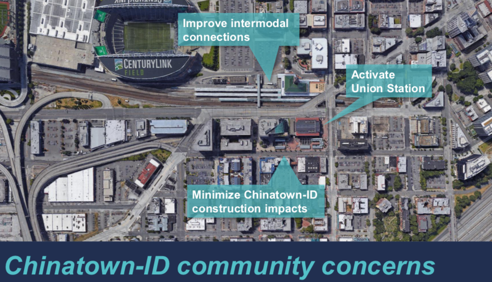 Three key issues that Sound Transit heard from community members regarding Chinatown-International District. (Sound Transit)