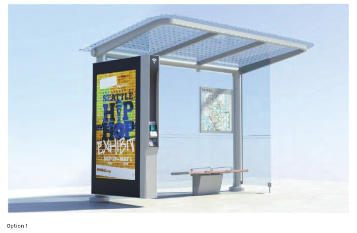 Rendering of transit shelter design. (Intersection / City of Seattle)