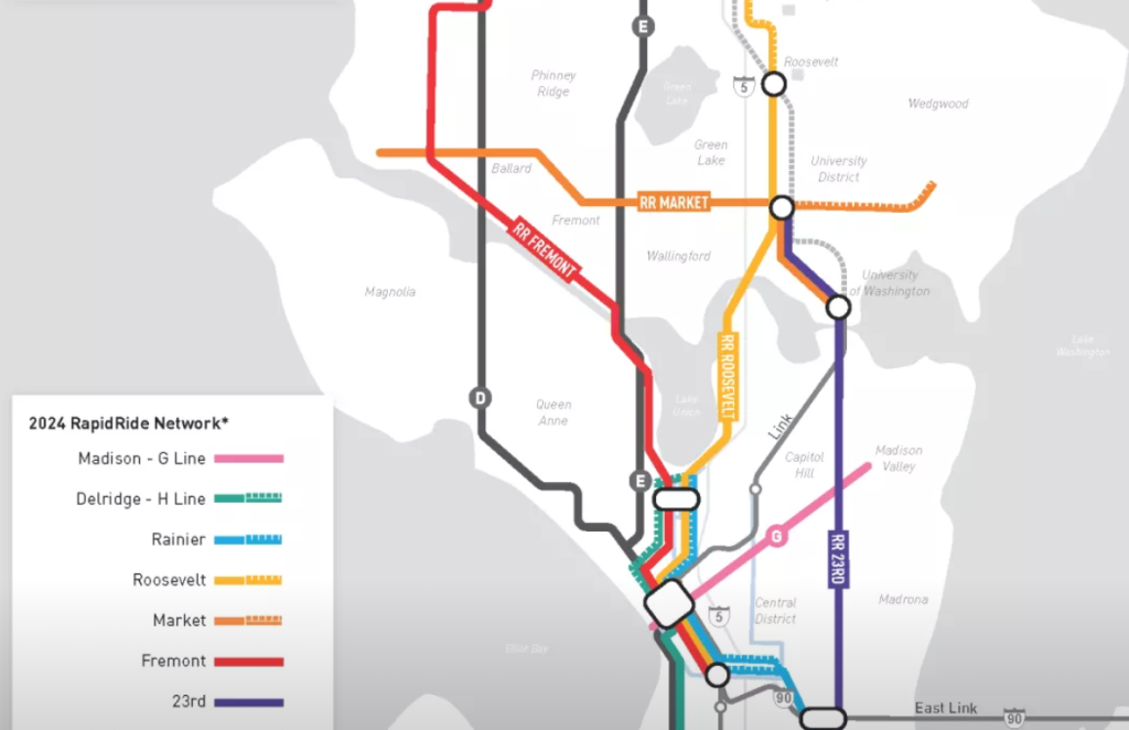 RapidRide map originally envisioned in Move Seattle. (City of Seattle)