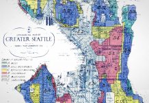 Sunday Video: The History of Redlining in Seattle A redlining map of Seattle shows the Central District and Delridge indicated in red.