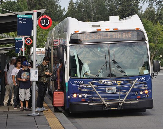 Snohomish County Bus-to-Link Service Restructure Centered On Northgate Station Rides board a Route 512 bus in Lynnwood.
