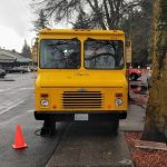 delivery truck on the sidewalk