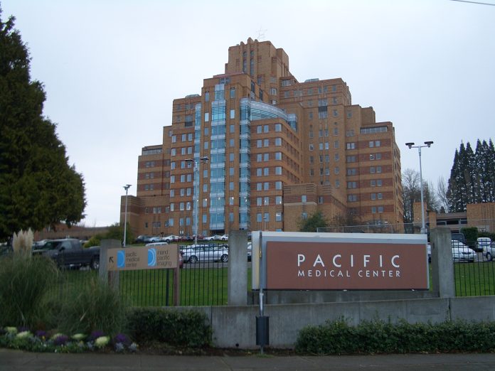 Seattle Pacific Medical Center is a brick art deco building atop Beacon Hill dating backed to 1932.