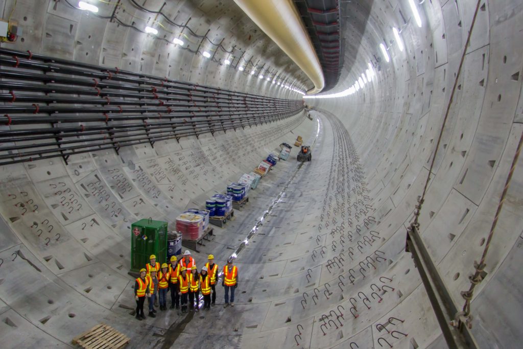 Seattle City Council members tour the SR-99 tunnel. After the election of anti-tunnel advocate Mike McGinn, the then City Council members overrode McGinn's tunnel veto. Photo credit: Seattle City Council