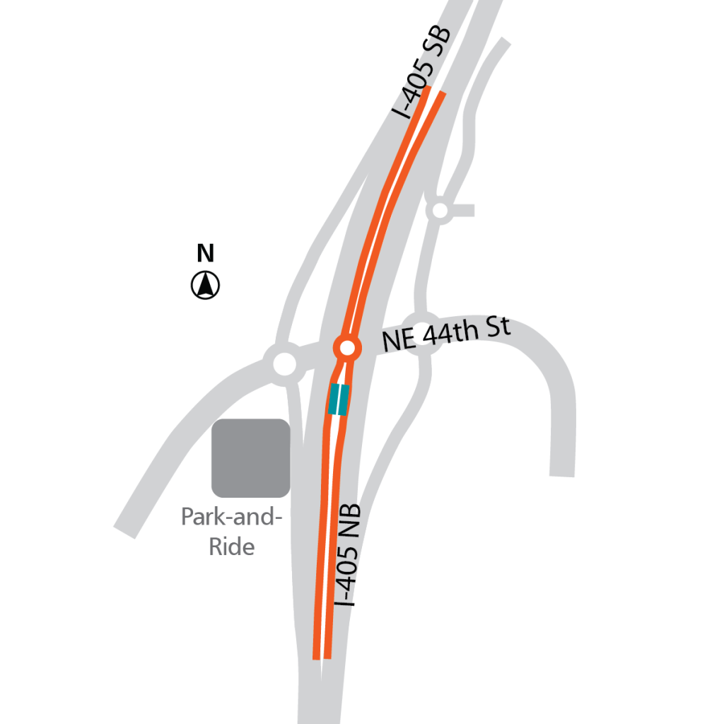 Orange: roadway modifications. Teal: BRT stops. (Sound Transit)