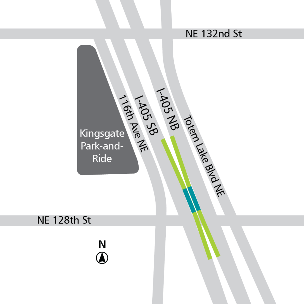 Neon green: existing direct-access ramps. Teal: BRT stops. (Sound Transit)