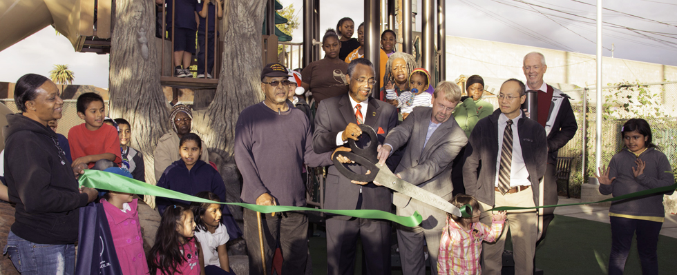 Michael A. Shull, General Manager of Department of Recreation and Parks of City of Los Angeles, at the opening of Wall Park. (Photo credit: City of Los Angeles)