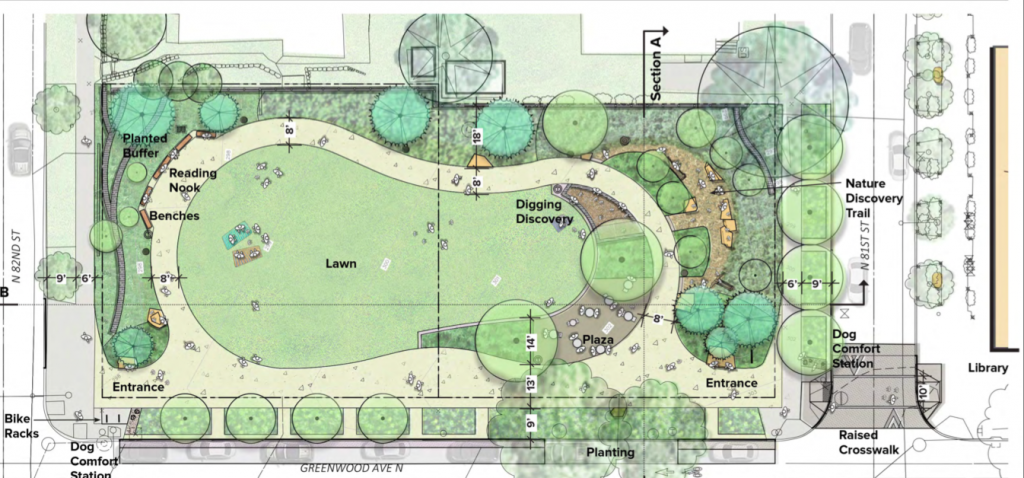 An illustrative site plan of the future Alice Ball Park. Credit: Seattle Parks and Recreation 
