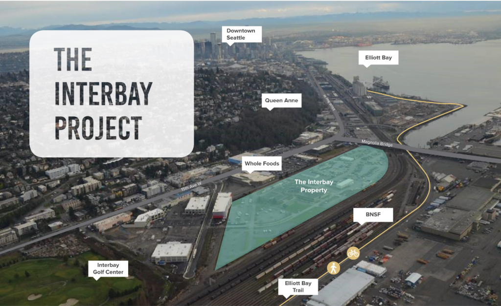 The Armory site composes 25 acres between the BNSF railyard and the Interbay Whole Foods. (State of Washington)
