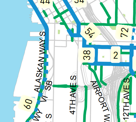 Proposed implementation plan south of downtown. (City of Seattle)