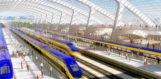 California's bullet train station in San Francisco should look something like this. (Rendering by Paul Wallis / California High Speed Rail Authority)