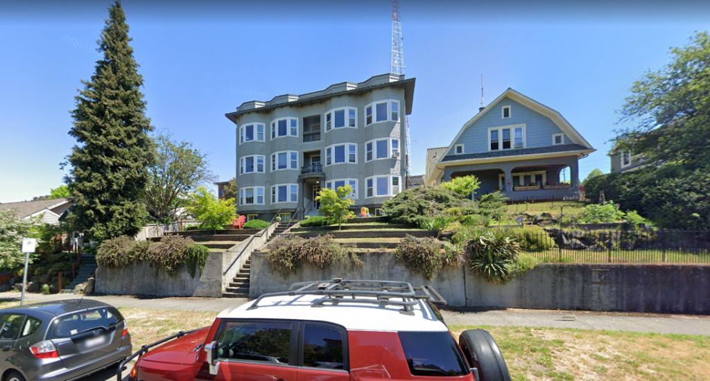 Existing non-conforming multifamily housing in a Queen Anne neighborhood.