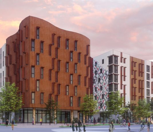 Sawant Introduces Winter Eviction Ban, Mayor Durkan Unveils $110 Million Housing Investment Africatown Plaza will anchor a corner of the Midtown Center redevelopment. (Credit: Africatown CLT)