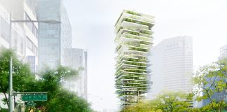 A vertical farm proposed in Seoul seeks to bring fresh organic food closer to consumers. (Courtesy of Zoubeir Azouz Architecture)
