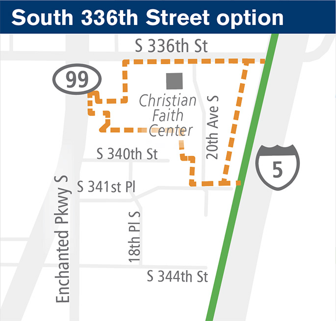 General map of the potential site at S 336th St. (Sound Transit)﻿