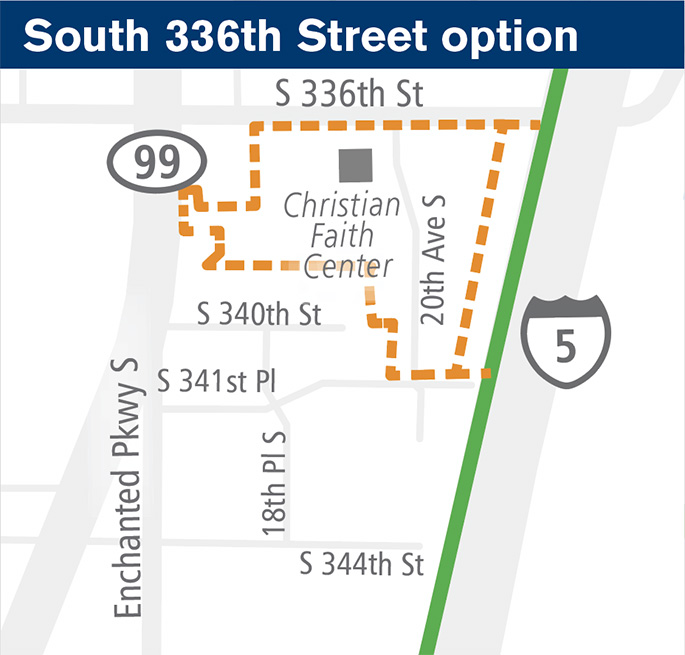 General map of the potential site at S 336th St. (Sound Transit)
