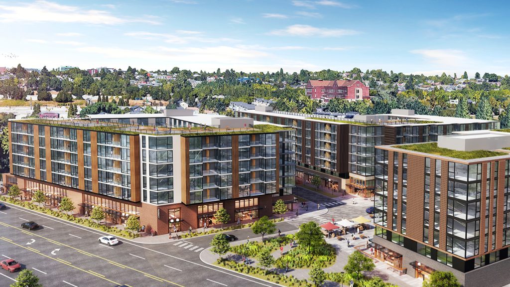 Grand Street Commons--a three building complex--is two blocks south of Judkins Park Station and was hoping to open in 2021, a couple years ahead of light rail. (Credit: Runberg Architecture)