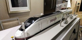 High speed train models like this were on display at the Cascadia Rail Summit. (Credit: Doug Trumm)