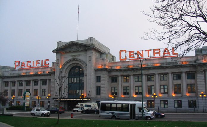 Pacific_Central_Station_Vancouver by Nkocharh Pacific Central Station in Vancouver is the port of entry for Amtrak Cascades trips. (Photo by Nkocharh, Wikimedia Commons)