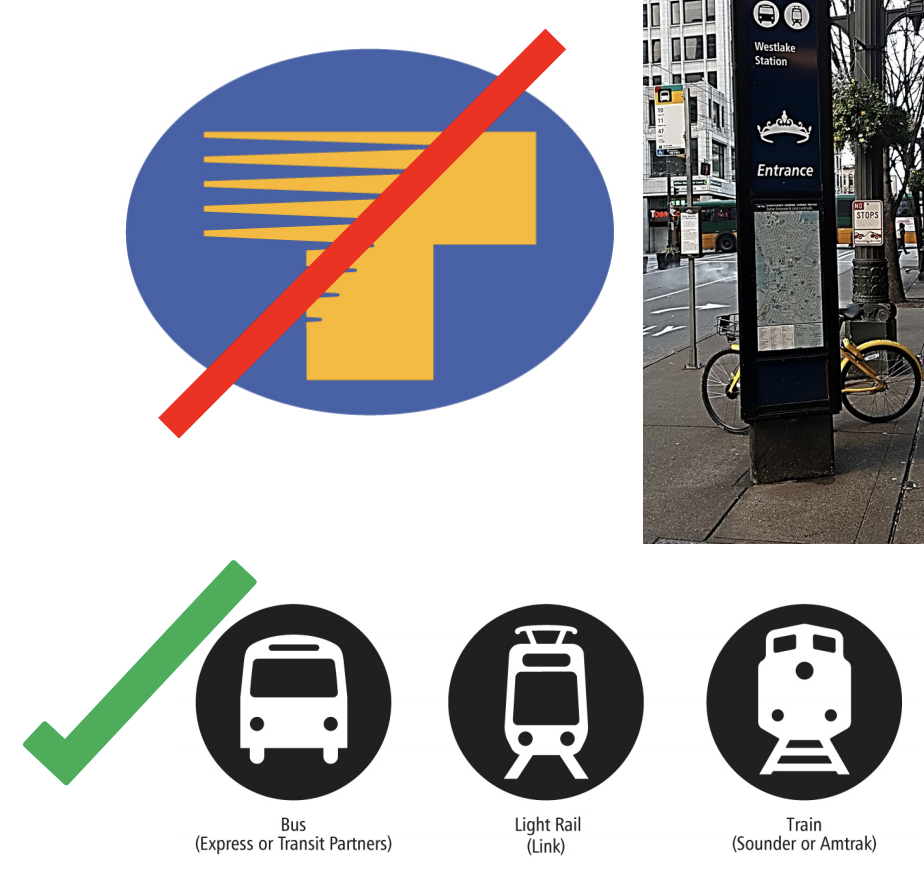 The Regional T will be retired in favor of more identifiable graphics. (Sound Transit)