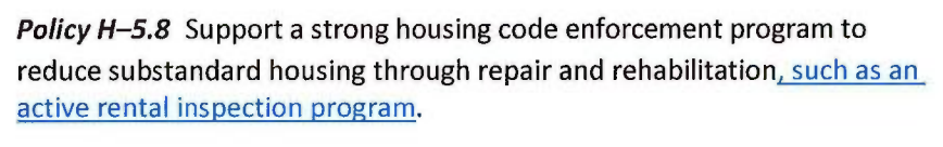 Excerpts of Tacoma's other new and revised housing policies in the updated Comprehensive Plan. (City of Tacoma)