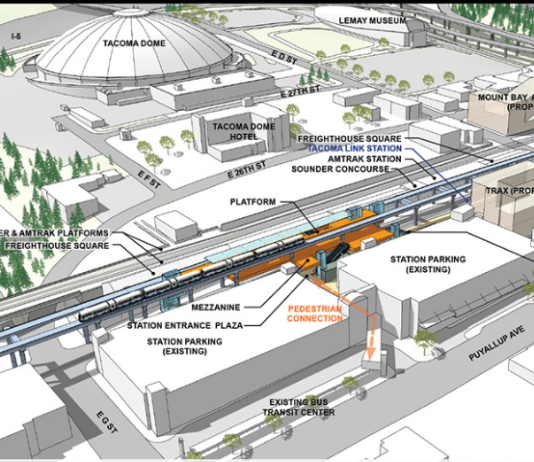 New Renderings and Survey Illuminate Tacoma Dome Link Extension Plans Tacoma Dome 25th West is Sound Transit's preferred station option. (Sound Transit)