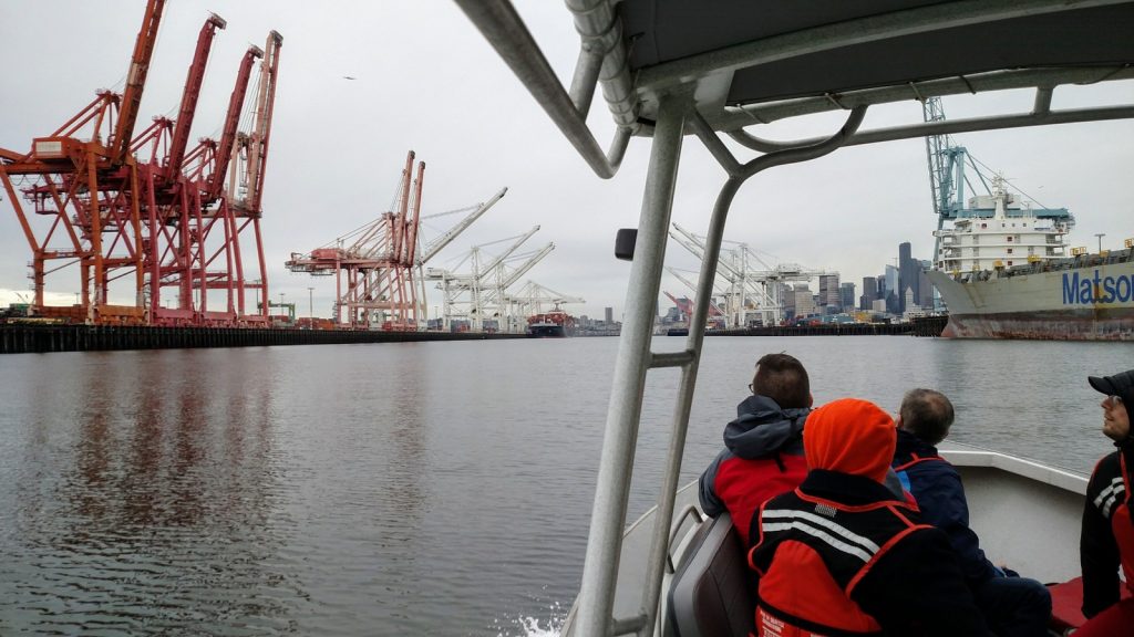 The Urbanist took a boat tour in April 2017 of the Port of Seattle, which is a vital engine for the region and a productive advantage for local industry. (Photo by Doug Trumm)