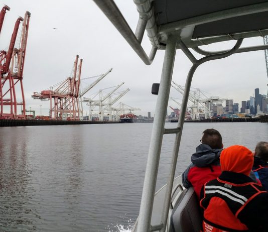 Your Friendly Neighborhood Industrial Use, Part 2 The Urbanist took a boat tour in April 2017 of the Port of Seattle, which is a vital engine for the region and a productive advantage for local industry. (Photo by Doug Trumm)