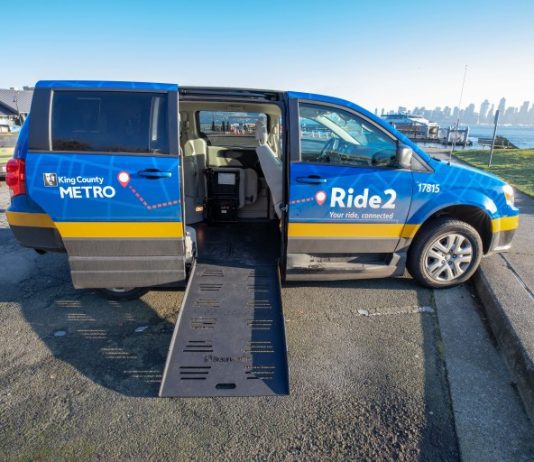Metro Nixes Ride2 Shuttle, Citing Dismal Metrics, but Via to Transit Continues Ride2 vans were re-purposed from Metro's fleet and may go back to other services. Some include wheelchair ramps as shown. (King County Metro)
