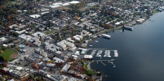 Pro-Housing Kirkland Council Candidates Discuss Affordability, Opponents Skip Forum Aerial photo of Downtown Kirkland waterfront as of 2011. (Photo by Jelson25 / Wikimedia Commons)