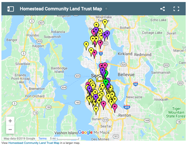 The spread of Homestead CLT properties. (Credit: Homestead CLT, 2019)